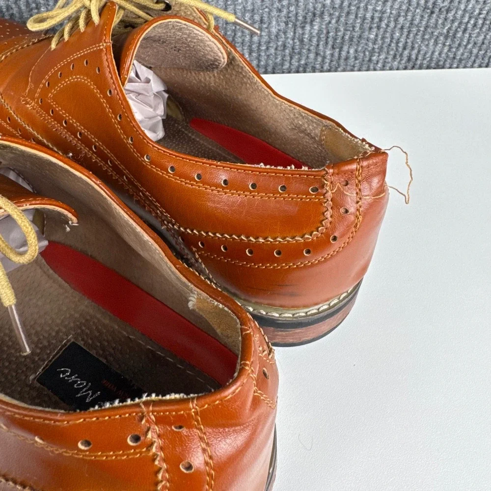 Bruno Marc Mens Cognac Brown Wingtip Brogue Oxford Dress Shoes Lace Up Size 11‎